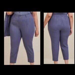 NWT Torrid Slim Taper Stretch Linen Blend Mid-Rise Pants Plus Size Womens Sz 24